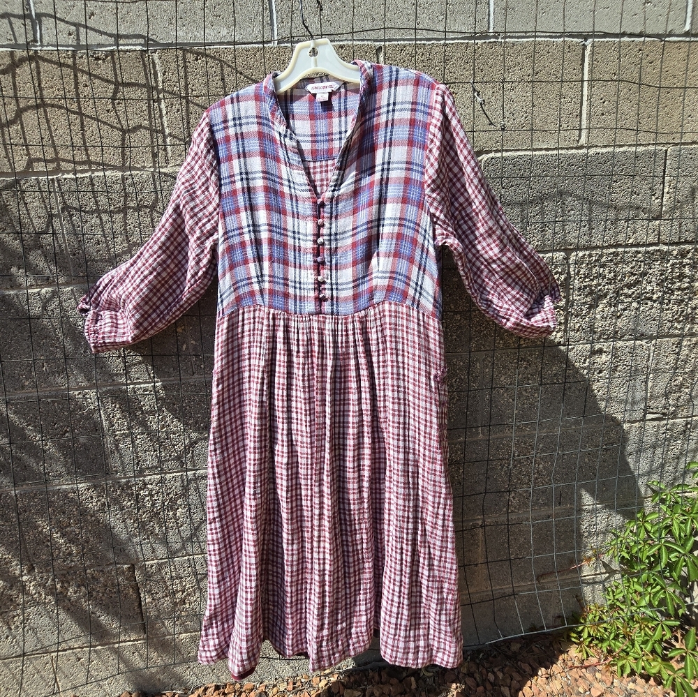 April Cornell Red and Blue Plaid Dress